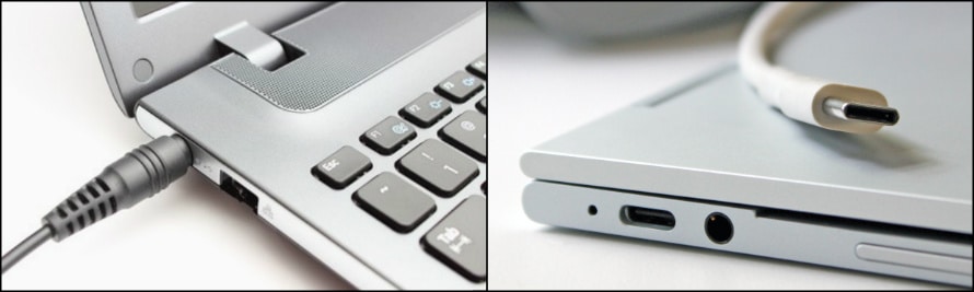 لپ تاپ با پورت DC در مقایسه با پورت USB-C