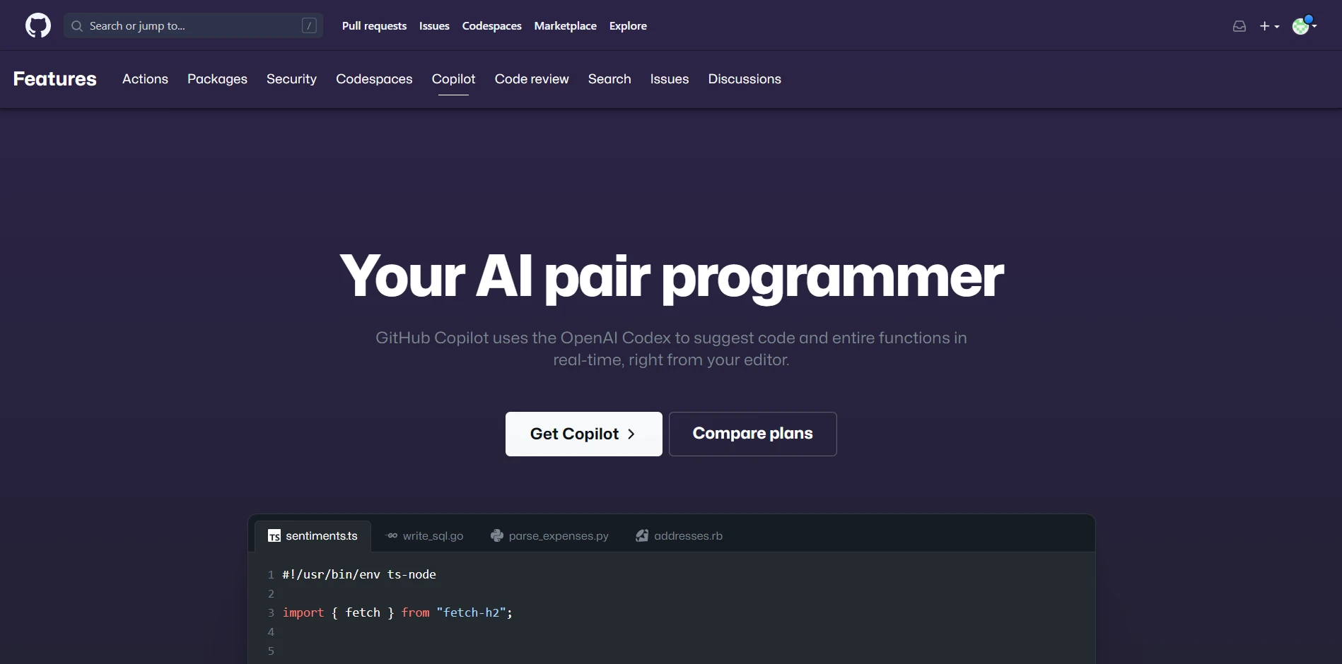 GitHub-Copilot-·-Your-AI-pair-programmer