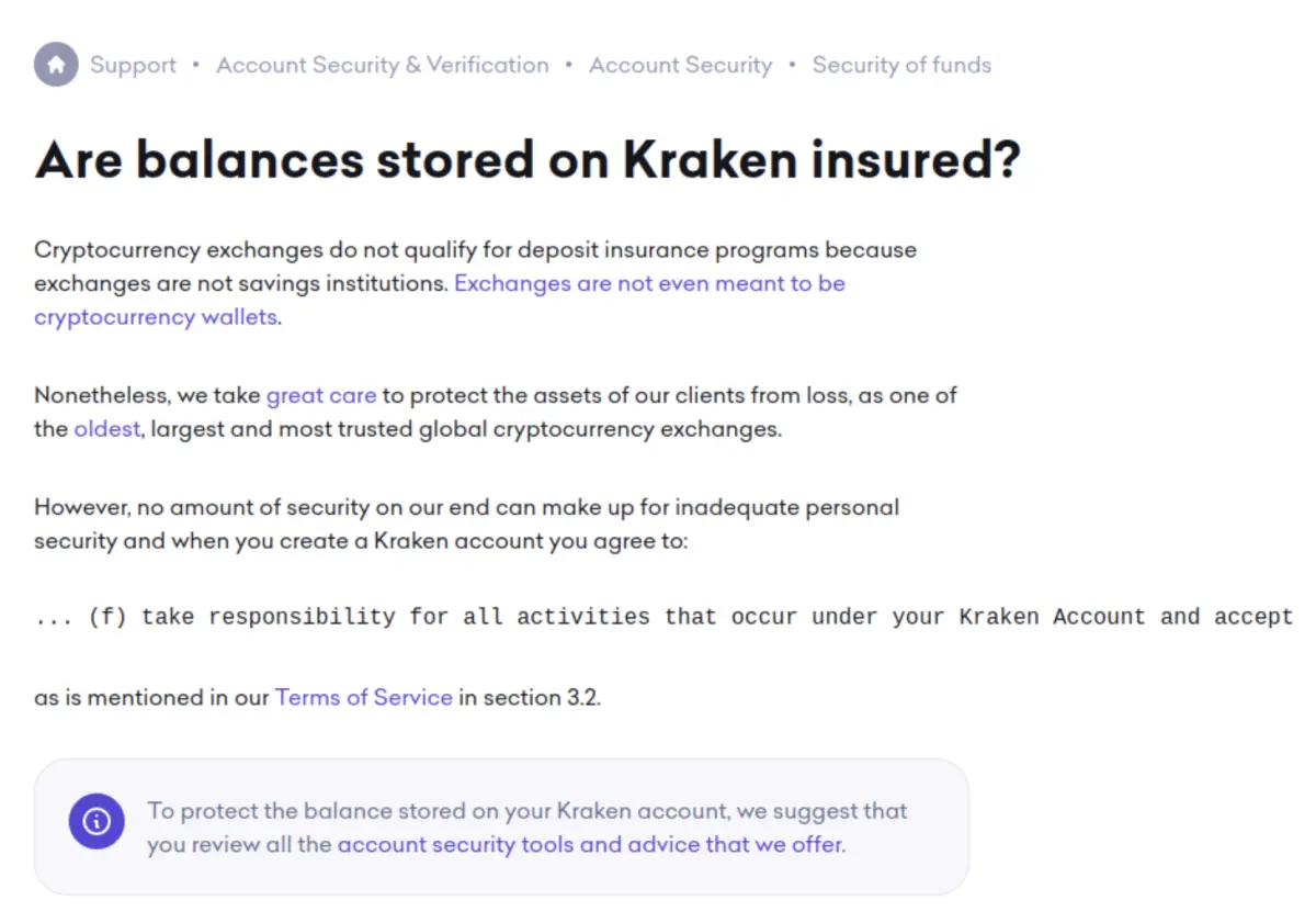 Kraken security and insurance
